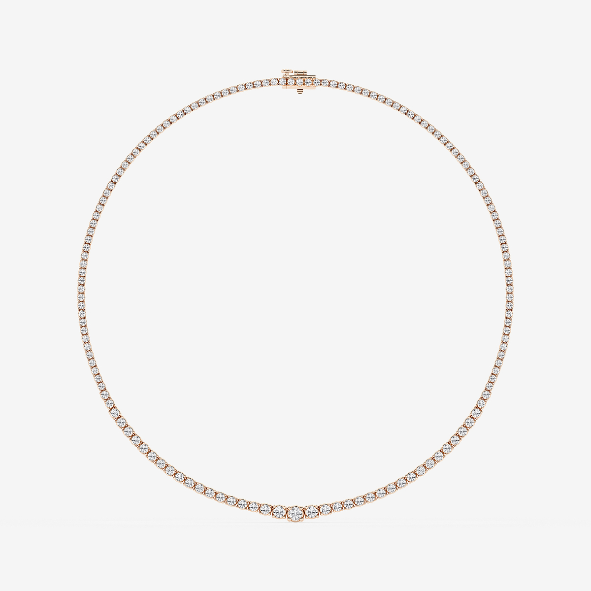 Additional Image 3 for  7 ctw Round Lab Grown Diamond Four Prong Graduated Tennis Necklace